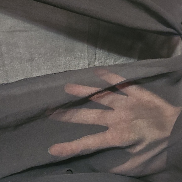 Black Sheer Tie-Front Top Size Large - Picture 2 of 3